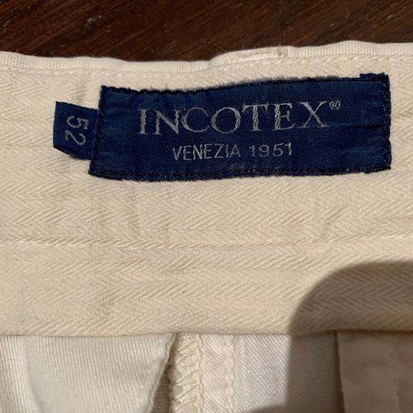 Men's Incotex 100% cotton canvas beige casual pant - Picture 4 of 16